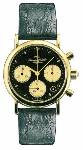 IWC Portofino Lady Chronograph MecaQuartz Yellow Gold / Black / Alligator IW3730-07 (IW373007)